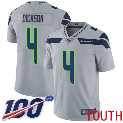 Seattle Seahawks Limited Grey Youth Michael Dickson Alternate Jersey NFL Football 4 100th Season Vapor Untouchable
